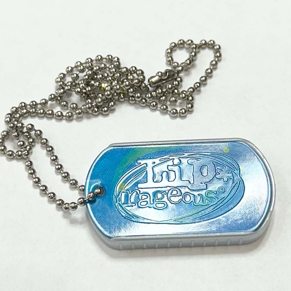 Liprageous Lip Balm Dog Tag Slide Case on Ball Chain - Blue Raspberry - NWOT